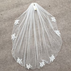 Ivory Bridal Veil with Lace